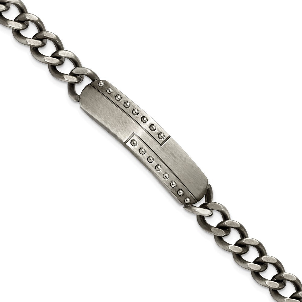 Chisel Stainless Steel Matte Finish Gun Metal IP-plated 9 inch ID Bracelet, 9 x 9.9 mm