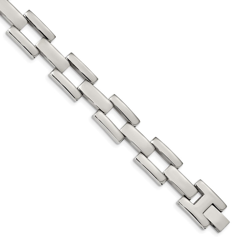 Chisel Stainless Steel Polished 8.5 inch Open Square Link Bracelet, 8.5 x 13.2 mm