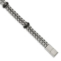 Stainless Steel Polished Black IP-plated 8in w/.5in ext. Bracelet, 8 x 11.32 mm