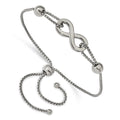 Chisel Stainless Steel Polished Infinity Symbol Adjustable Bracelet, 9 mm