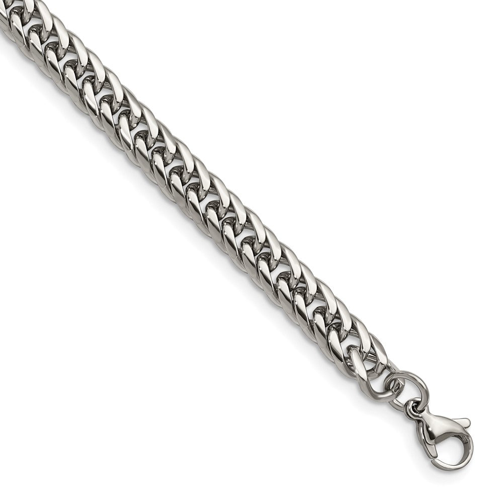 Chisel Stainless Steel Polished 9 inch Double Curb Chain Bracelet, 9 x 7.25 mm