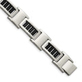 Stainless Steel Polished Black IP-plated 8.5in Bracelet, 8.5 mm, 49.4 g