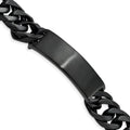 Chisel Stainless Steel Brushed Black IP-plated Curb Chain 9 inch ID Bracelet, 9 mm