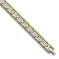 Chisel Stainless Steel Polished Yellow IP-plated with CZ 8.5 inch Link Bracelet, 8.5 x 8 mm, 36.5 g