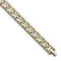 Chisel Stainless Steel Polished Yellow IP-plated with CZ 8.5 inch Link Bracelet, 8.5 x 8 mm, 36.11 g