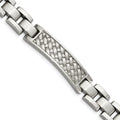 Stainless Steel Brushed and Polished Weaved Pattern 8.5in ID Bracelet, 8.5 mm
