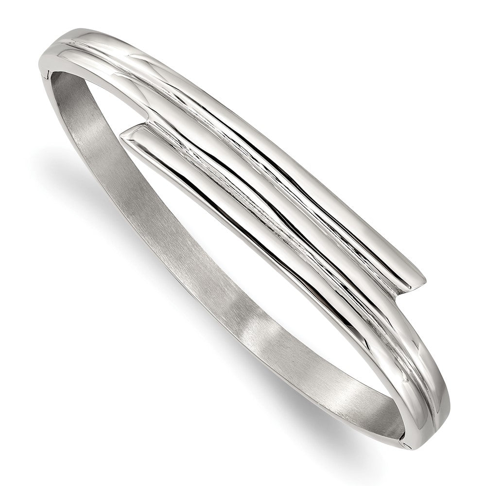 Stainless Steel Polished Hinged Bangle, 27.95 g