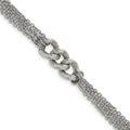 Stainless Steel Polished Oval Multi Chain 6.5in w/1in ext. Bracelet, 6.5 mm