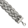 Stainless Steel Polished Braided Mesh w/1.25in ext. 7in Bracelet, 7 mm