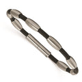 Stainless Steel Black PVC w/Brushed Ovals Bracelet, 7.25 mm