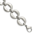 Chisel Stainless Steel Polished and Brushed 7.5 inch Open Link Bracelet with .5 inch Extension, 7.5 mm
