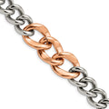 Stainless Steel Polished Rose IP-plated 7.5in Bracelet, 7.5 mm