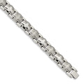 Chisel Stainless Steel Brushed and Polished 8.25 inch Cross Link Bracelet, 8.25 x 12.16 mm