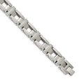Chisel Stainless Steel Brushed and Polished 8.5 inch Open Cross Link Bracelet, 8.5 x 14.41 mm