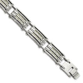 Chisel Stainless Steel Polished with Grey Carbon Fiber Inlay 8.25 inch Link Bracelet, 8.25 x 11.6 mm, 55.02 g - ID5S9SRB739-8.58L7