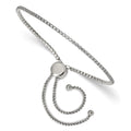 Chisel Stainless Steel Polished CZ Adjustable Bracelet, 1.75 mm