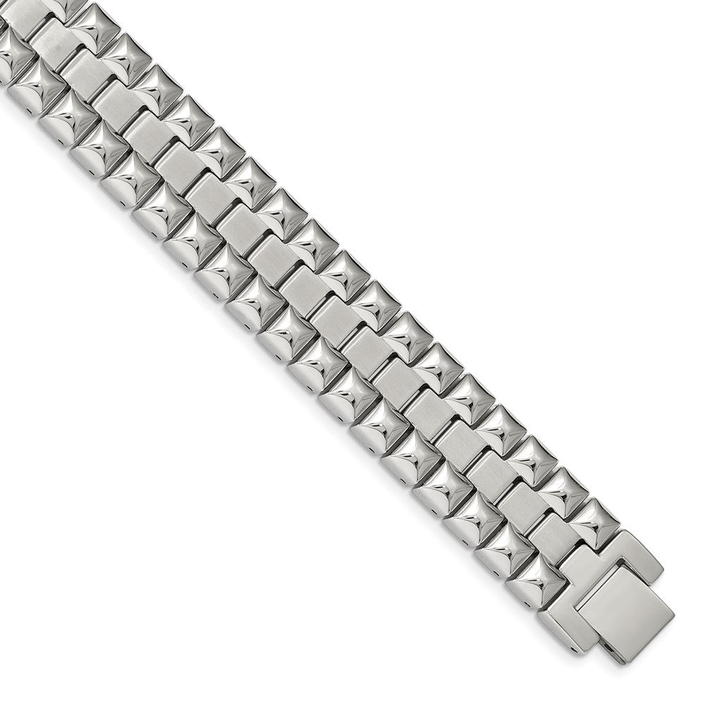 Chisel Stainless Steel Brushed and Polished 8.25 inch Heavy Link Bracelet, 8.25 x 17.08 mm