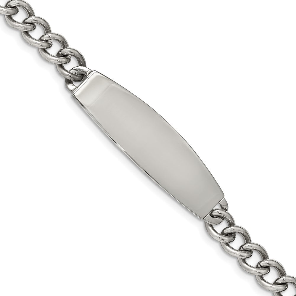 Chisel Stainless Steel Polished Curb Chain 8.25 inch ID Bracelet, 8.75 x 13 mm