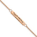 Chisel Stainless Steel Polished Rose IP-plated with CZ LOVE DREAM LAUGH Enjoy the little things 7 inch Bracelet with 1.5 inch Extension, 7 x 4 mm