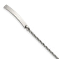 Chisel Stainless Steel Polished Box Chain with Removeable ID Plate 8.5 inch Bracelet, 8.5 x 2.46 mm