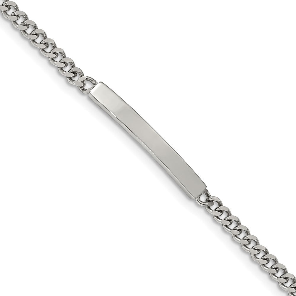 Chisel Stainless Steel Polished Flat Curb Chain 8.5 inch ID Bracelet, 8.5 x 3.77 mm