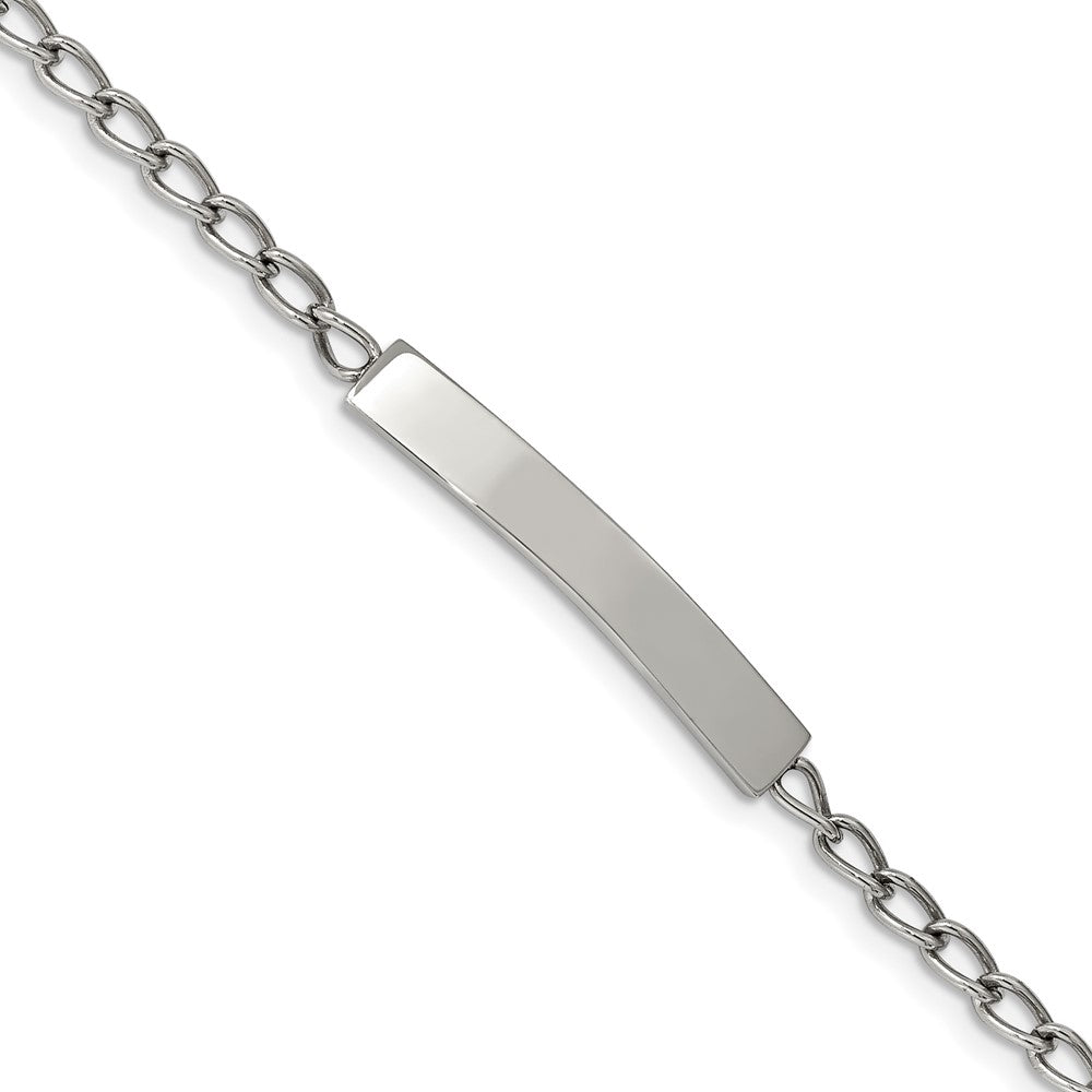 Chisel Stainless Steel Polished Curb Chain 8.5 inch ID Bracelet, 8.5 x 3.77 mm