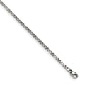 Chisel Stainless Steel Polished Box Chain with Removeable ID Plate 8.5 inch Bracelet, 8.5 x 1.94 mm