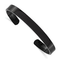 Chisel Stainless Steel Polished Black IP-plated 9mm Cuff Bangle, 7.75 x 9 mm