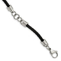 Chisel Stainless Steel Polished Black IP-plated Cable 9 inch Bracelet, 9 x 5 mm