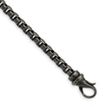 Chisel Stainless Steel Antiqued 8.5 inch Box Chain Bracelet, 8.5 x 5.25 mm
