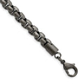 Chisel Stainless Steel Polished Gun Metal IP-plated 8.5 inch Box Chain Bracelet, 8.5 x 8.16 mm
