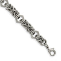 Chisel Stainless Steel Brushed and Polished Fancy Byzantine 8.25 inch Bracelet, 8.25 x 11 mm