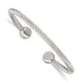 Chisel Stainless Steel Polished Cuff Bangle, 6.75 x 4 mm