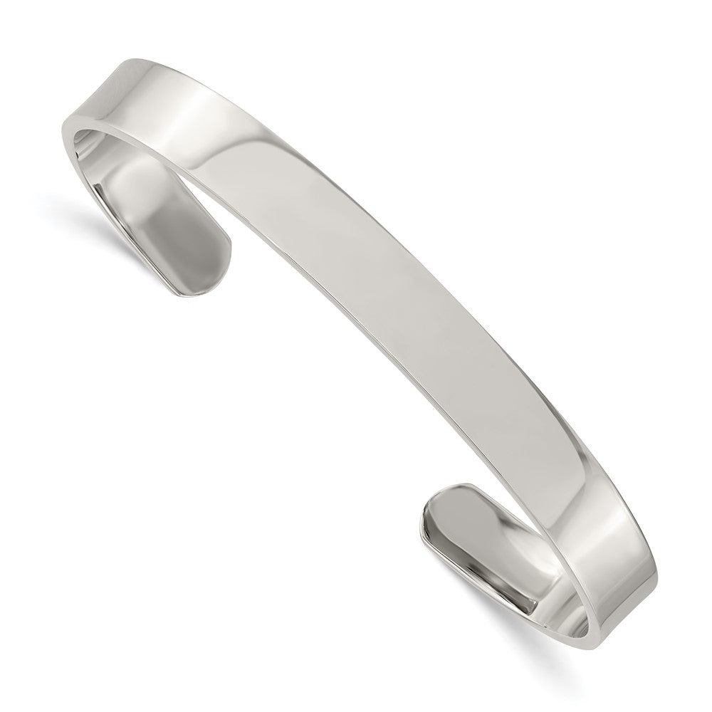 Chisel Stainless Steel Polished 9mm Cuff Bangle, 6.5 x 9 mm