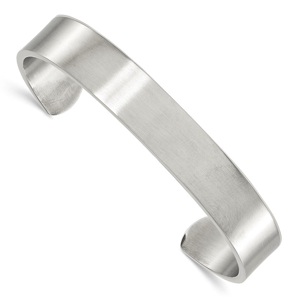 Chisel Stainless Steel Brushed 12mm Cuff Bangle, 8 x 12 mm