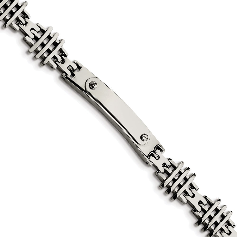 Stainless Steel Polished 8.5in ID Bracelet, 8.5 x 11 mm