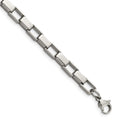 Chisel Stainless Steel Polished 8 inch Square Link Bracelet, 8 x 6 mm