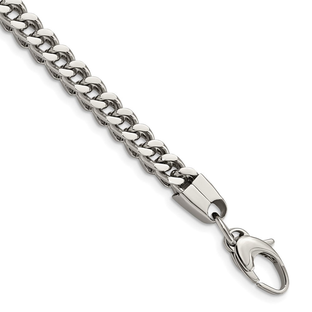 Chisel Stainless Steel Polished 9 inch Franco Link Bracelet, 9 mm