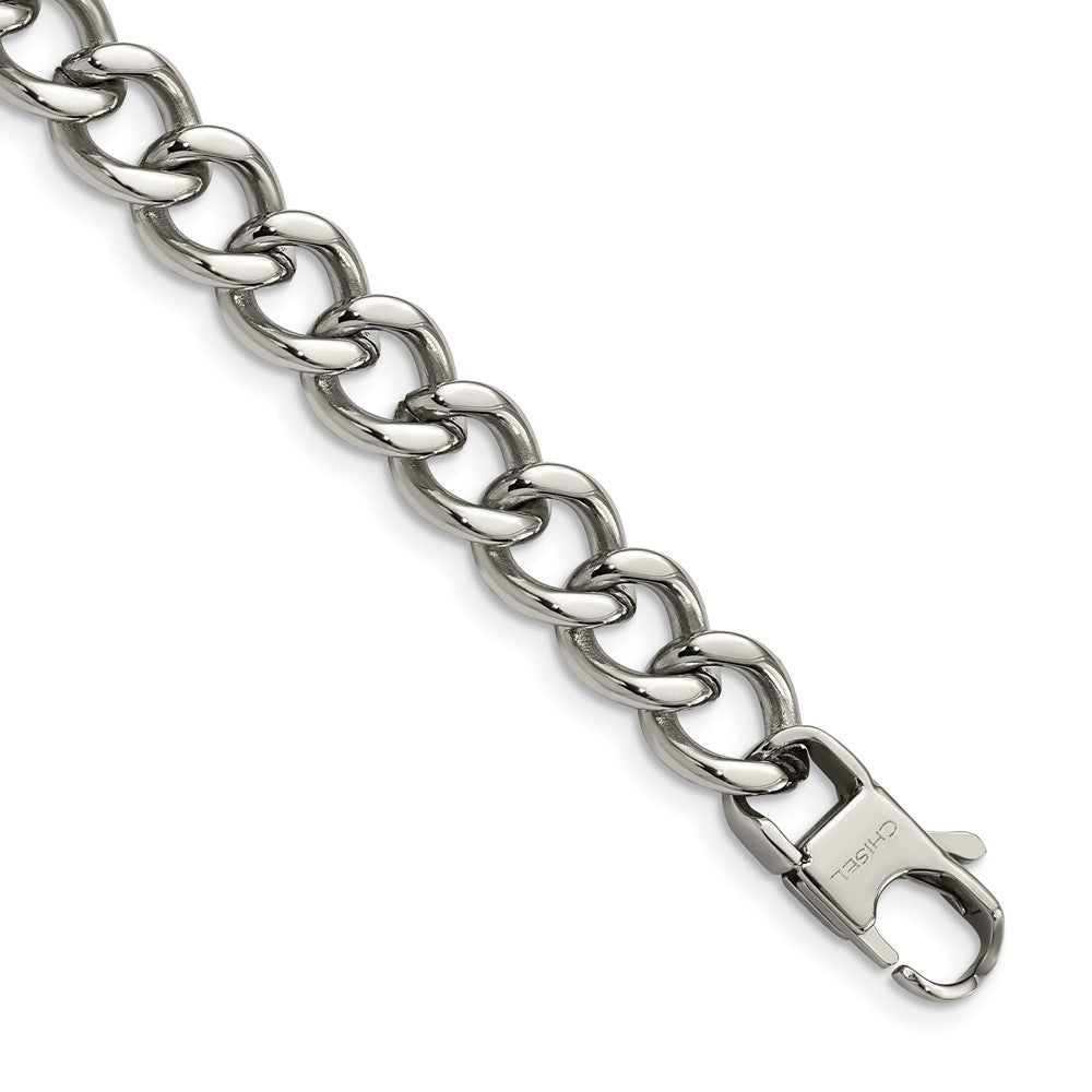 Chisel Stainless Steel Polished 8.5 inch Curb Bracelet, 8.5 mm