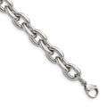 Chisel Stainless Steel Polished 9 inch Cable Link Bracelet, 9 mm