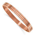 Stainless Steel Polished Brown IP Plated w/ CZs Bangle, 7.5 mm