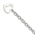 Chisel Stainless Steel Polished Open Link with Open Heart 8.5 inch Bracelet, 8.5 mm