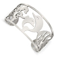 Chisel Stainless Steel Polished Dolphins Cuff Bangle, 7 x 33 mm