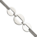 Stainless Steel Polished Circles 7.5in Multistrand Bracelet, 7.5 x 21.85 mm