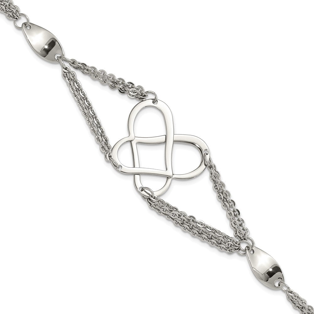 Stainless Steel Polished Fancy Butterfly Bracelet, 7.75 mm