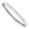 Stainless Steel Polished Crystal Round Slip-on Bangle, 8.25 x 5 mm