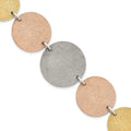 Stainless Steel Tri-Color IP-plated Lasercut Discs Bracelet, 8 x 25.85 mm