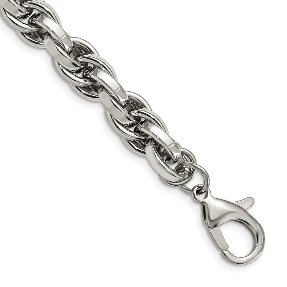 Chisel Stainless Steel Polished 8.5 inch Oval Link Bracelet, 8.5 x 10 mm