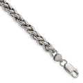 Chisel Stainless Steel Polished 8.5 inch Wheat Chain Bracelet, 8.5 mm