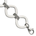 Stainless Steel Brushed Link Bracelet, 7.5 x 27.65 mm